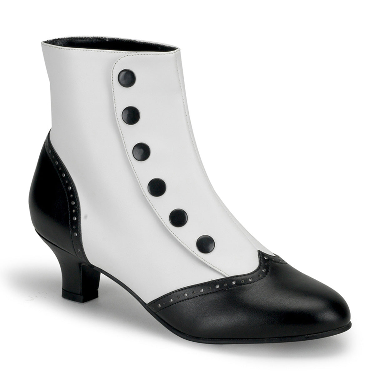 FLORA-1023 2" Heel Button Spat Ankle Boot