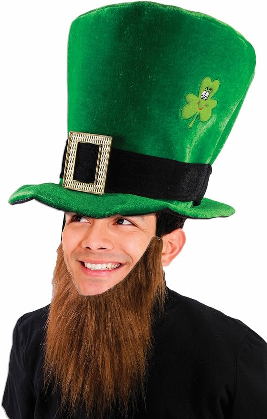 St Patrick's Hat with Attached Red Beard