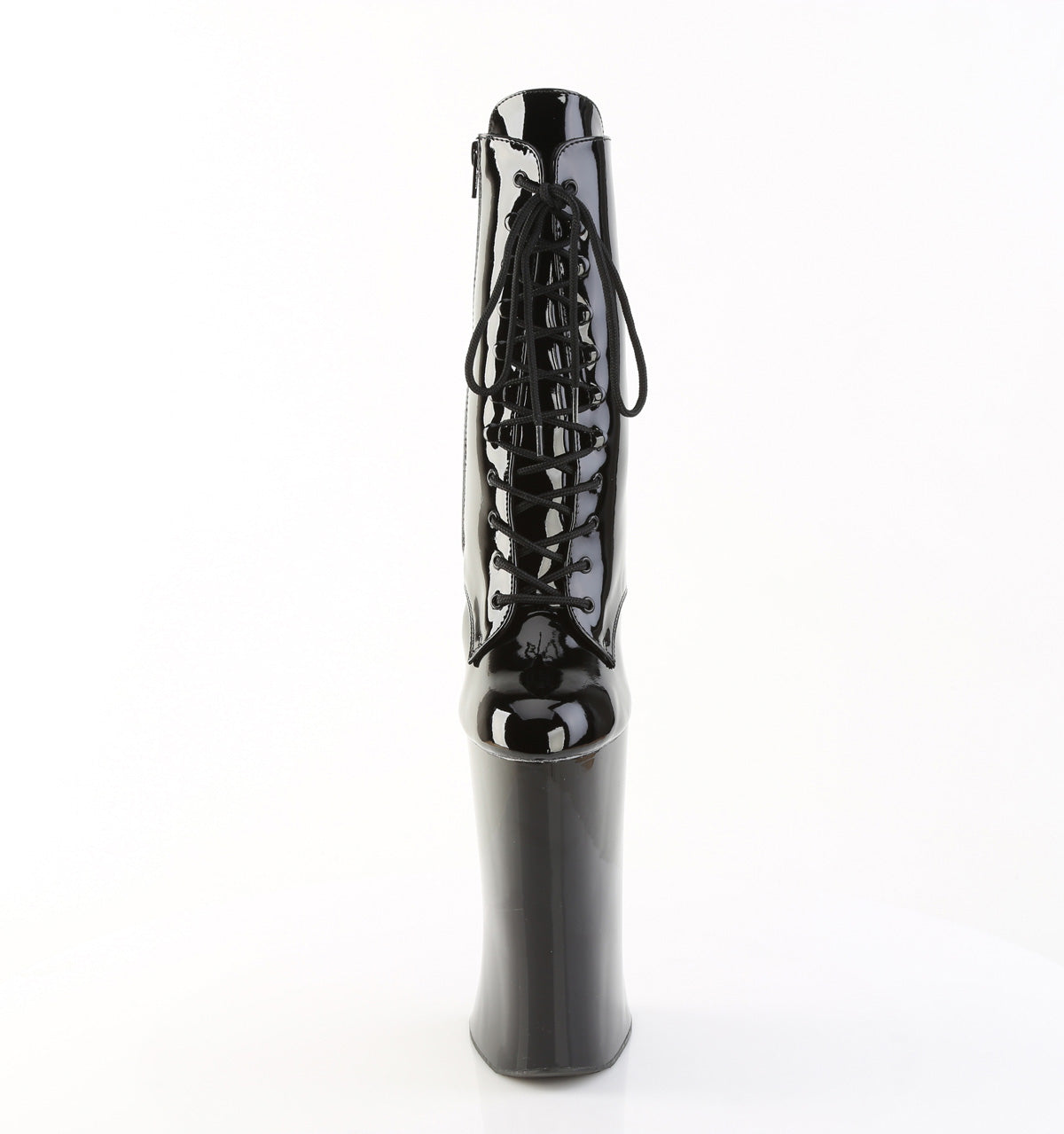 FORBIDDEN-1020 11" Heelless, 6 1/4" PF Lace-Up Front Ankle Boot, Inside Zip
