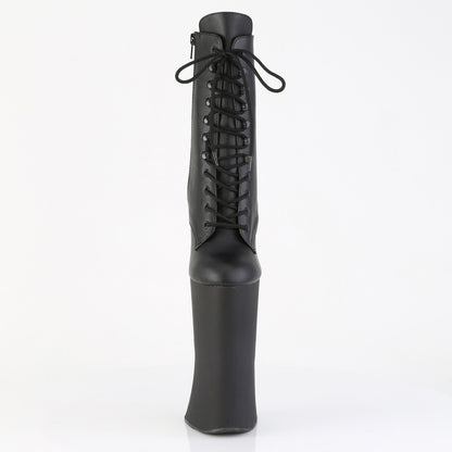 FORBIDDEN-1020 11" Heelless, 6 1/4" PF Lace-Up Front Ankle Boot, Inside Zip