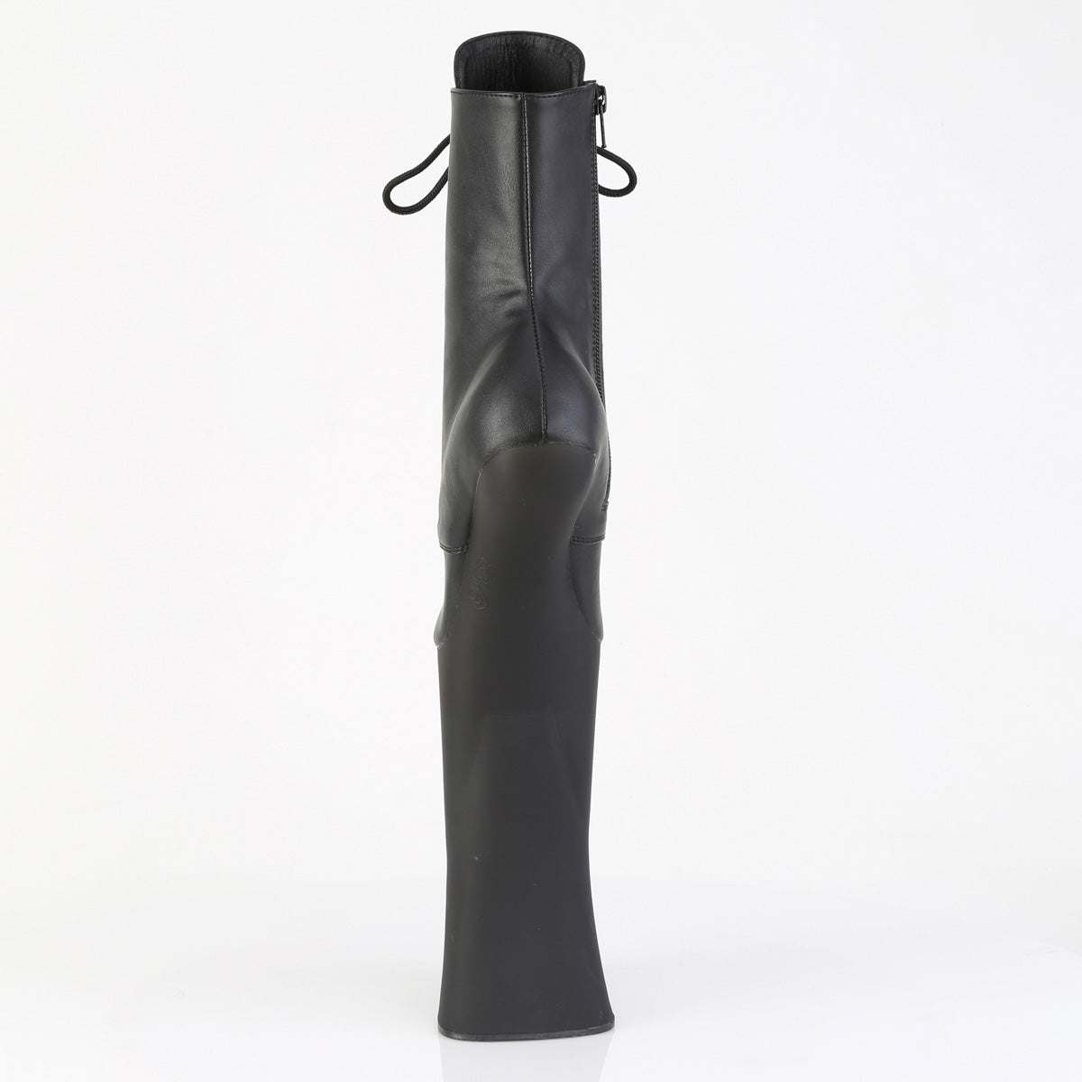 FORBIDDEN-1020 11" Heelless, 6 1/4" PF Lace-Up Front Ankle Boot, Inside Zip