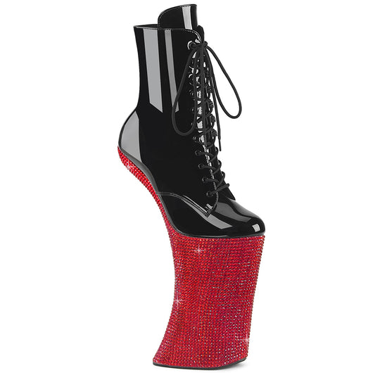 FORBIDDEN-1020BEJ 11" Heelless, 6 1/4" PF Lace-Up Ankle Boot w/RS, Side Zip