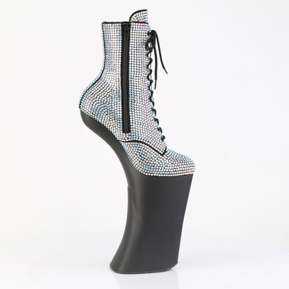 FORBIDDEN-1020RS 11" Heelless, 6 1/4" PF RS Embellished Ankle Boot, Side Zip