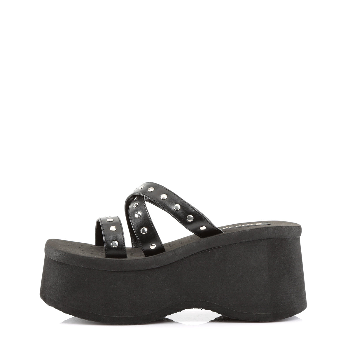 FUNN-19 3 1/2" Studded Straps Black Sandal