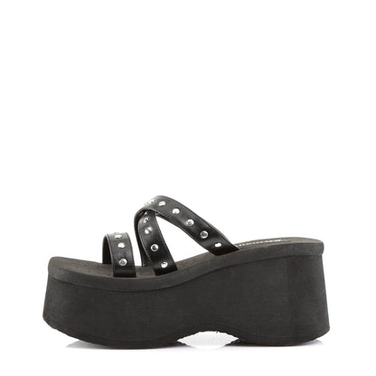 FUNN-19 3 1/2" Studded Straps Black Sandal