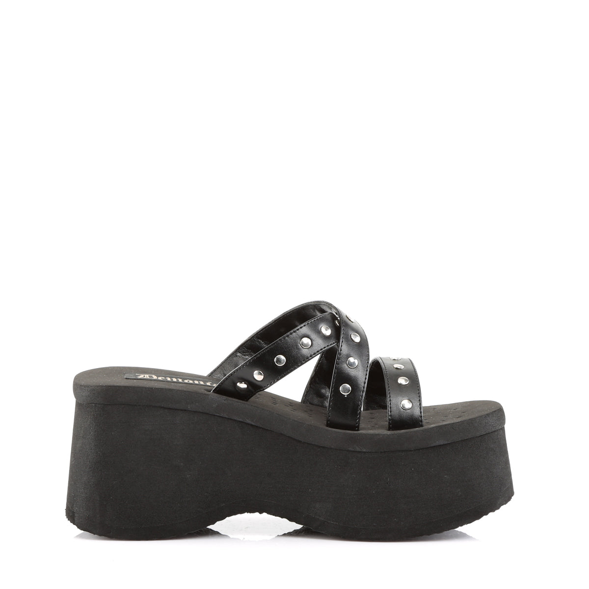 FUNN-19 3 1/2" Studded Straps Black Sandal