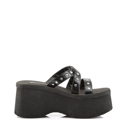 FUNN-19 3 1/2" Studded Straps Black Sandal