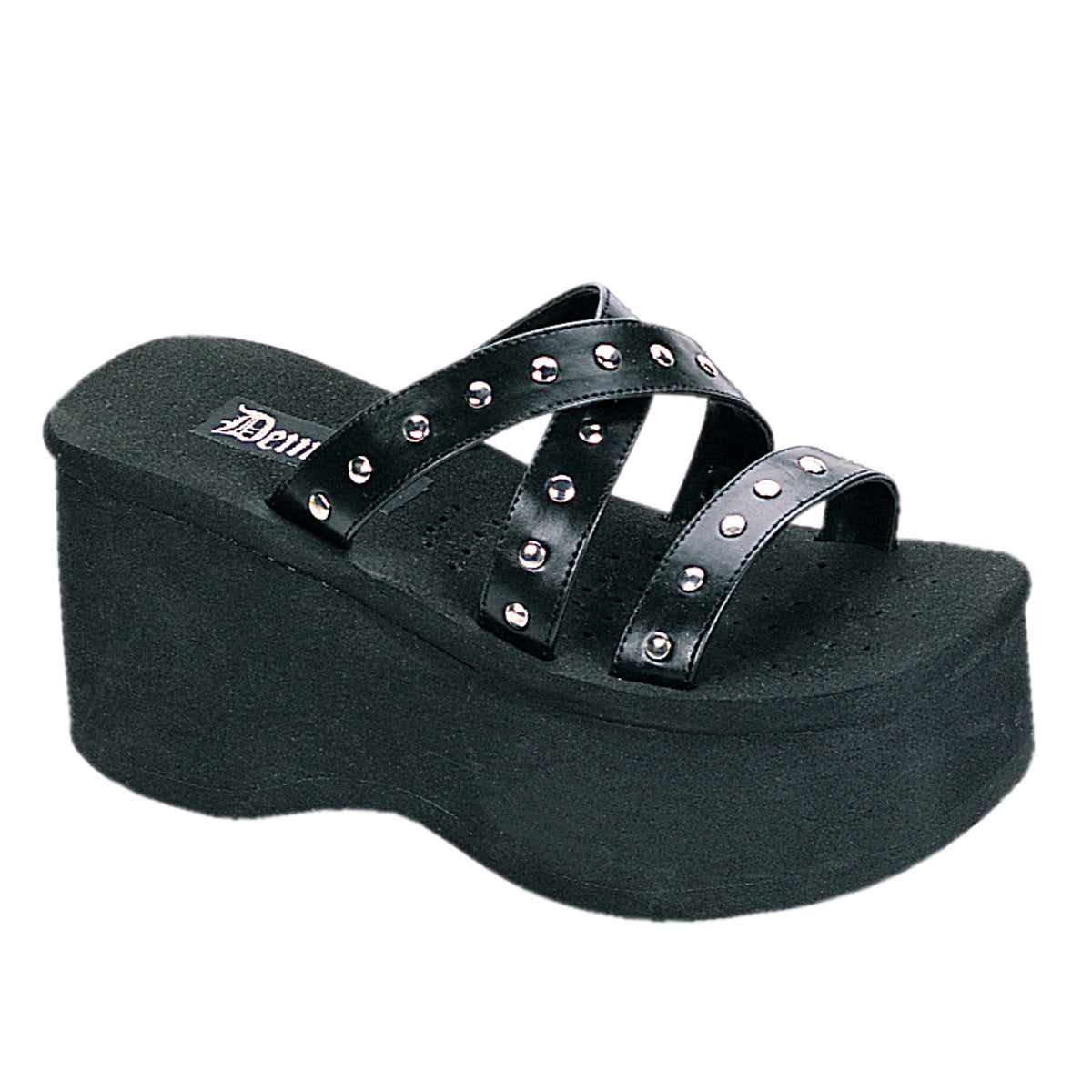 FUNN-19 3 1/2" Studded Straps Black Sandal