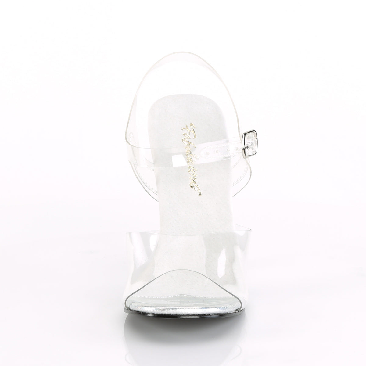 GALA-08MG 4 1/2" Heel Ankle Strap Sandal w/ Mini Glitters/Silv