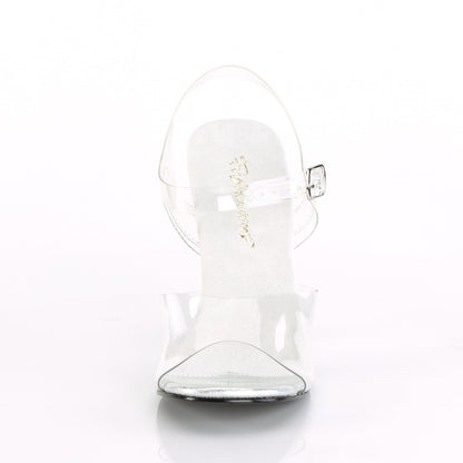 GALA-08MG 4 1/2" Heel Ankle Strap Sandal w/ Mini Glitters/Silv