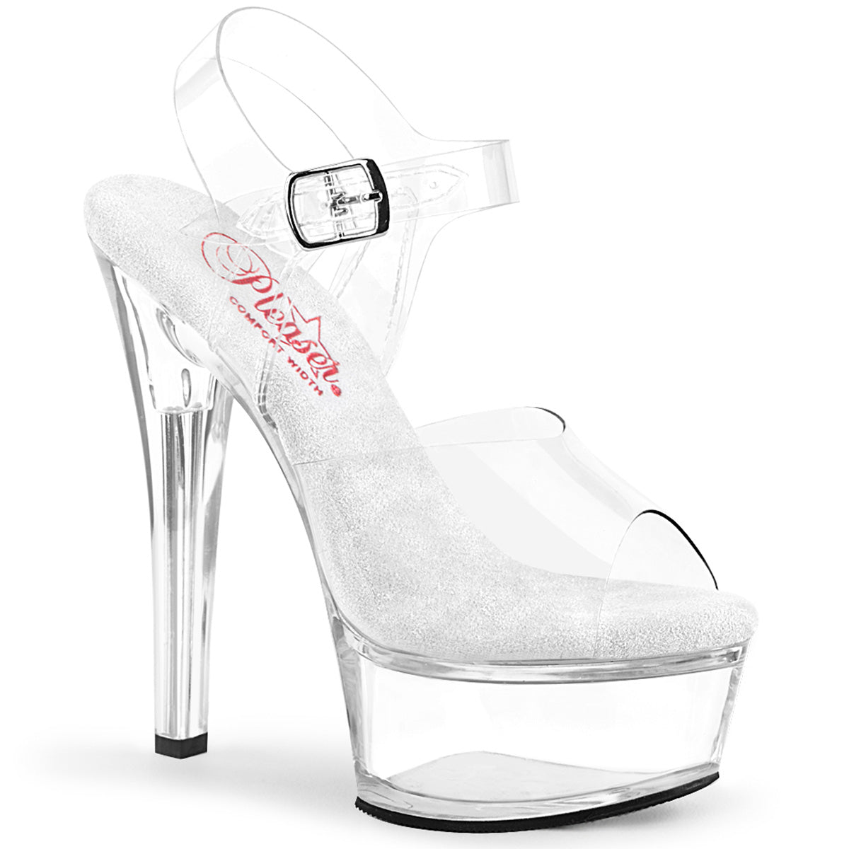 GLEAM-608 6" Heel, 1 3/4" PF Ankle Strap Sandal