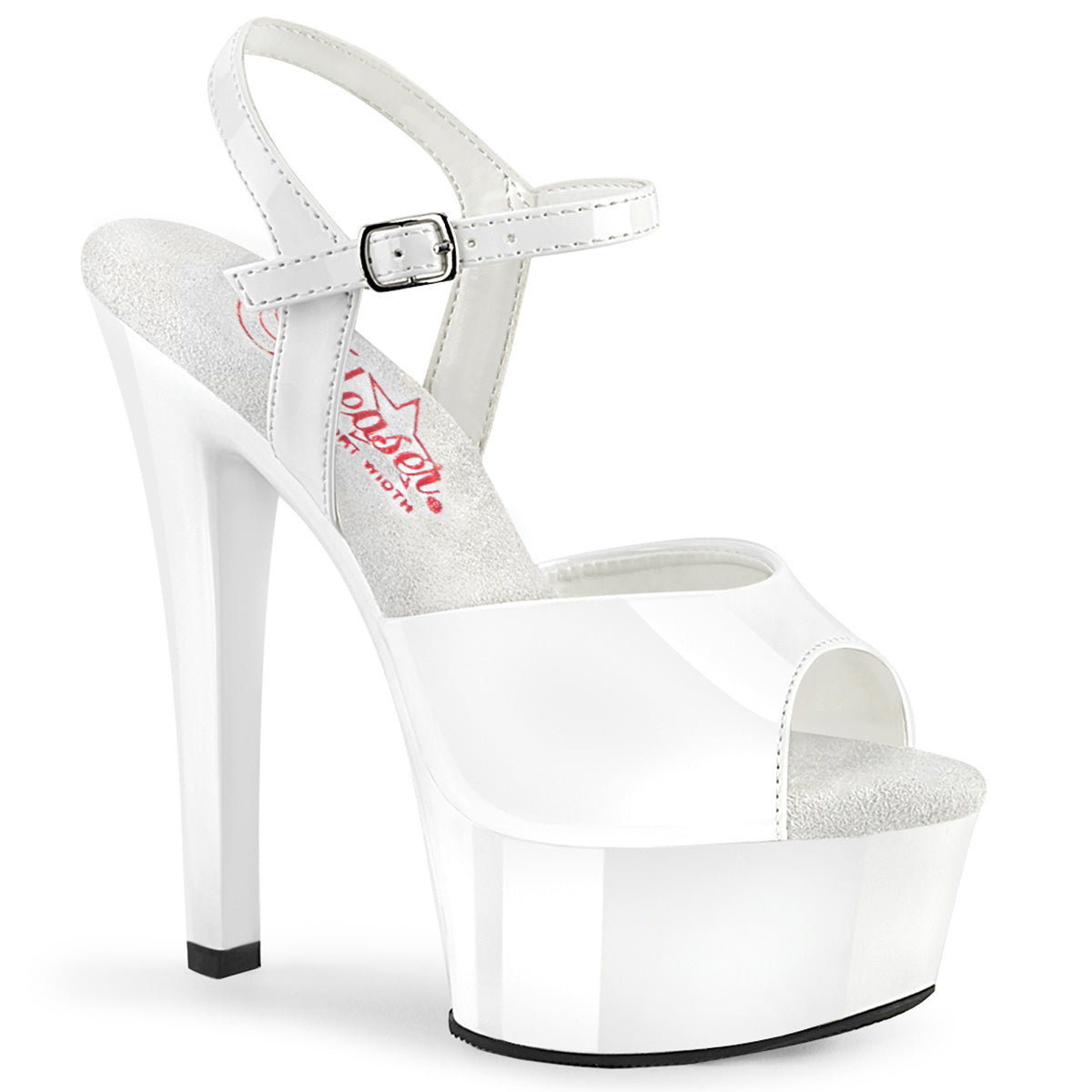 GLEAM-609 *6" Heel, 1 3/4" PF Comfort Width Ankle Strap Sandal