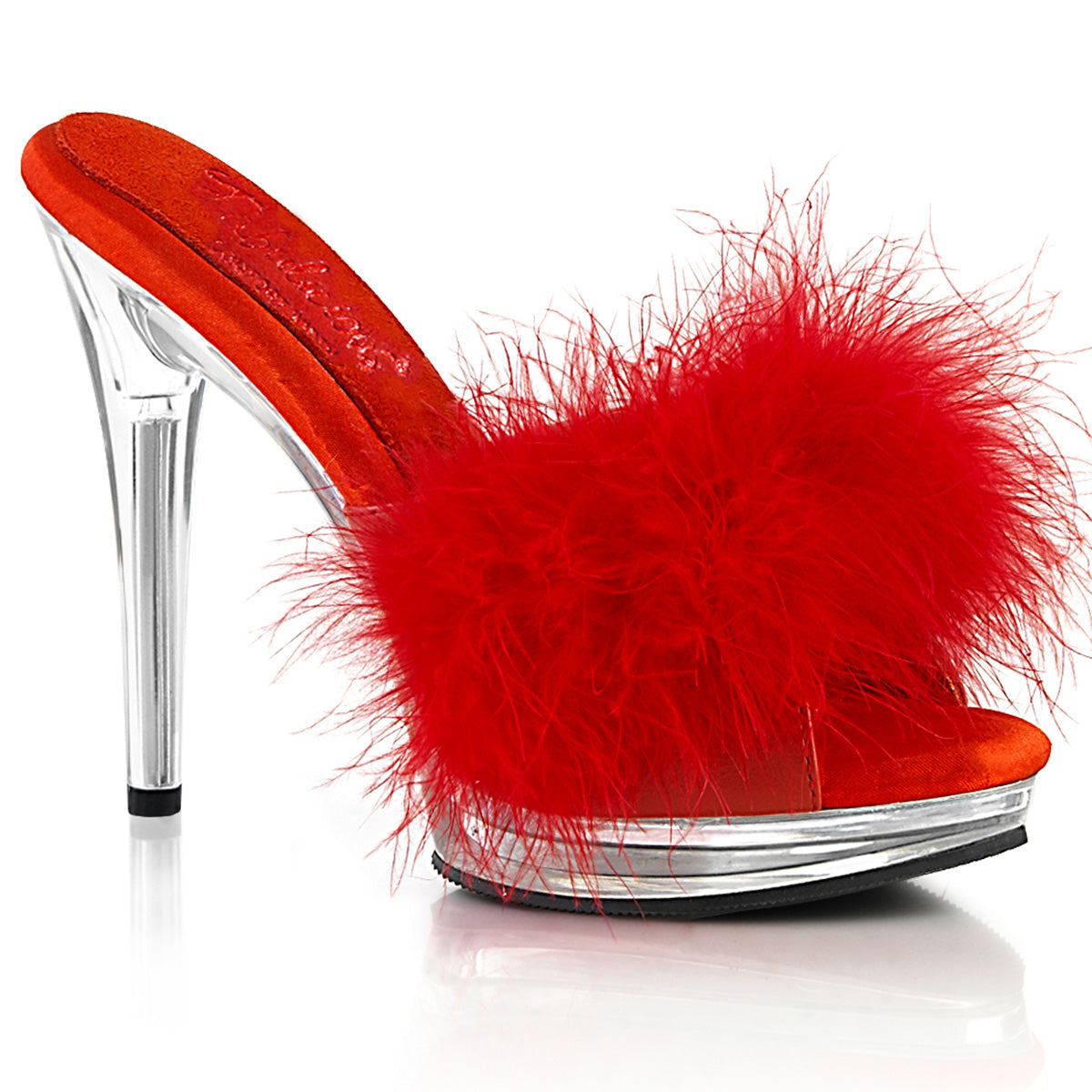 GLORY-501F-8 *5" Heel, 3/4" PF Marabou Slipper