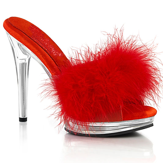 GLORY-501F-8 *5" Heel, 3/4" PF Marabou Slipper