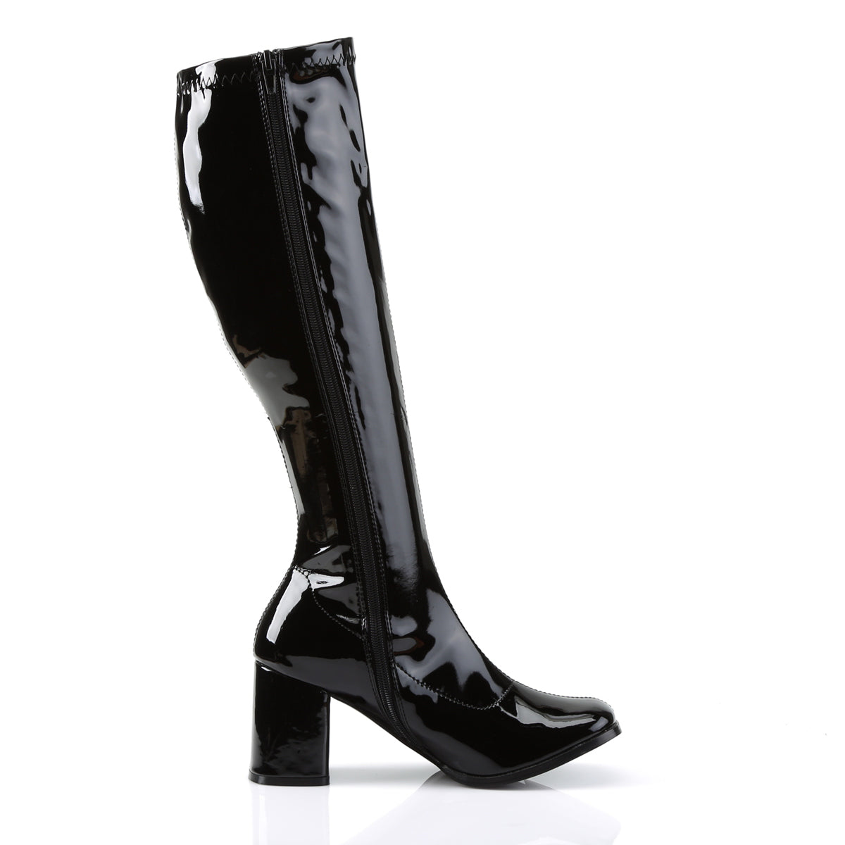 GOGO-300 3" Block Heel Gogo Boot, Side Zip