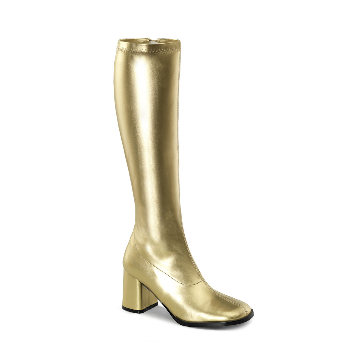 GOGO-300 3" Block Heel Gogo Boot, Side Zip