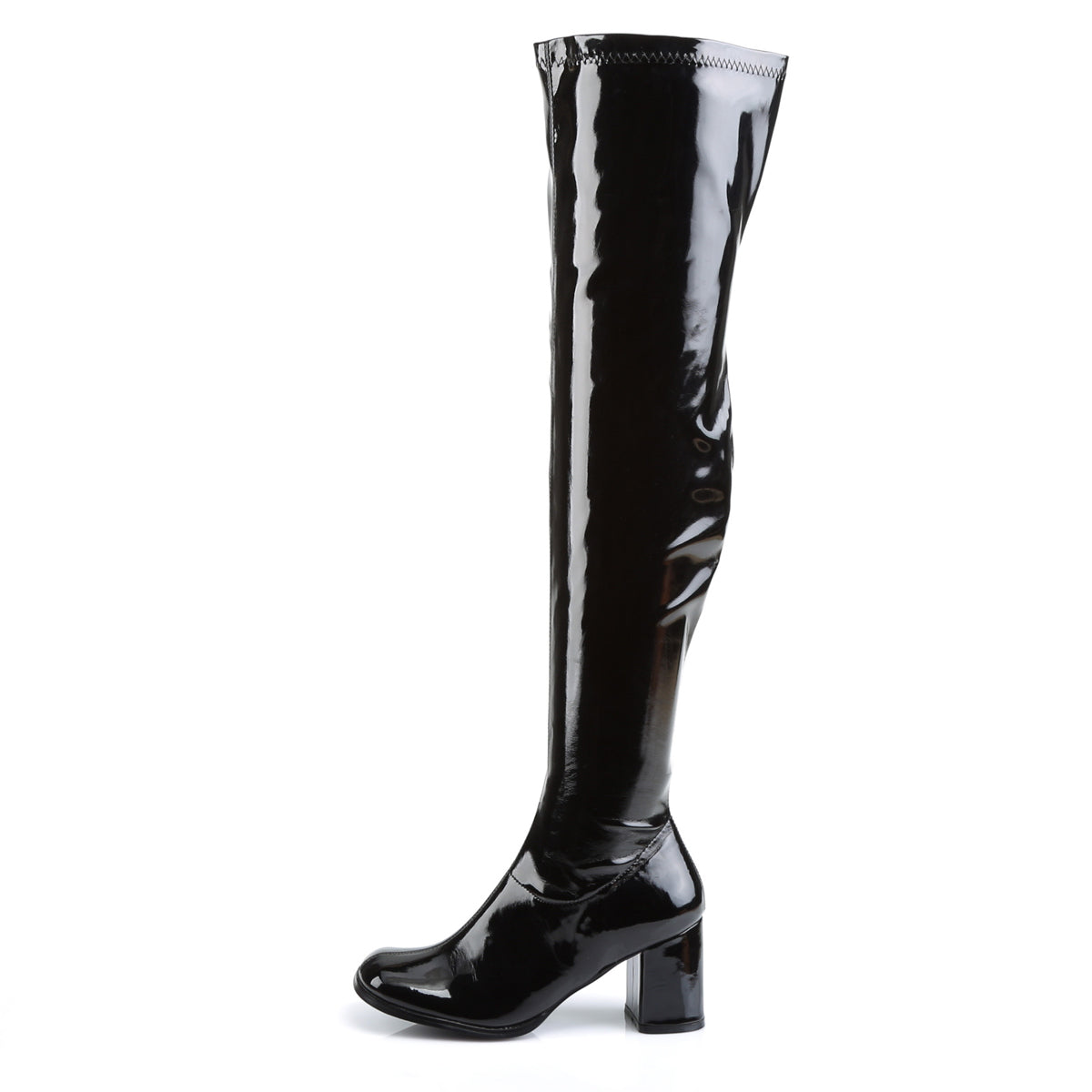 GOGO-3000 3" Block Heel, Gogo Over-the-Knee Boot, Side Zip