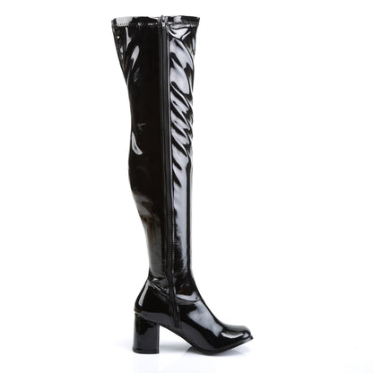 GOGO-3000 3" Block Heel, Gogo Over-the-Knee Boot, Side Zip