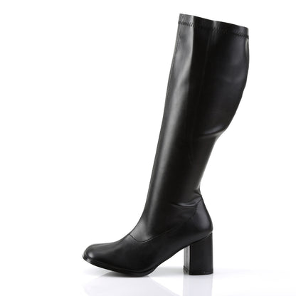 GOGO-300WC **3" Block Heel Wide Width, Plus Size Boot, Side Zip