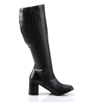 GOGO-300WC **3" Block Heel Wide Width, Plus Size Boot, Side Zip