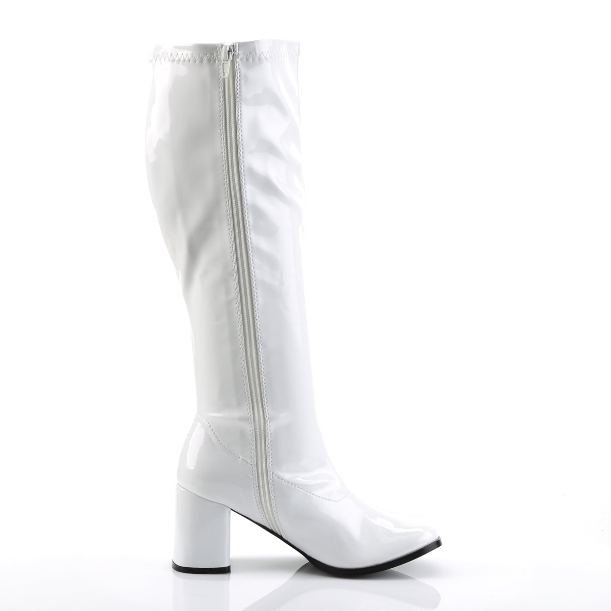 GOGO-300WC 3" Block Heel Wide Width, Plus Size Boot, Side Zip