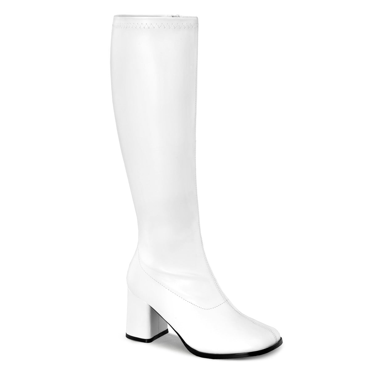 GOGO-300WC 3" Block Heel Wide Width, Plus Size Boot, Side Zip