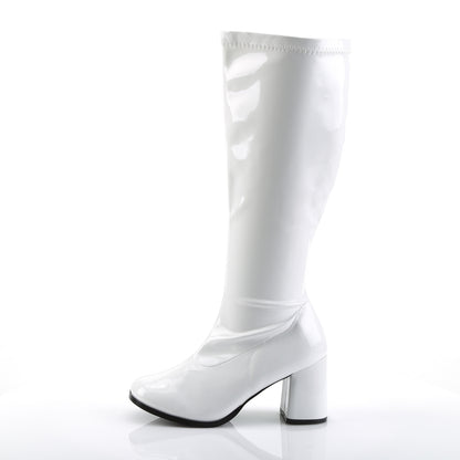 GOGO-300X 3" Block Heel Stretch Pat Wide Width Gogo Boot, Plus Size