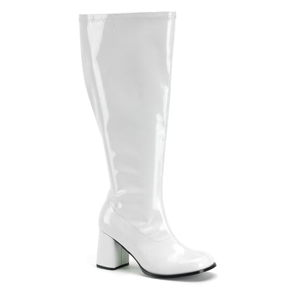 GOGO-300X 3" Block Heel Stretch Pat Wide Width Gogo Boot, Plus Size