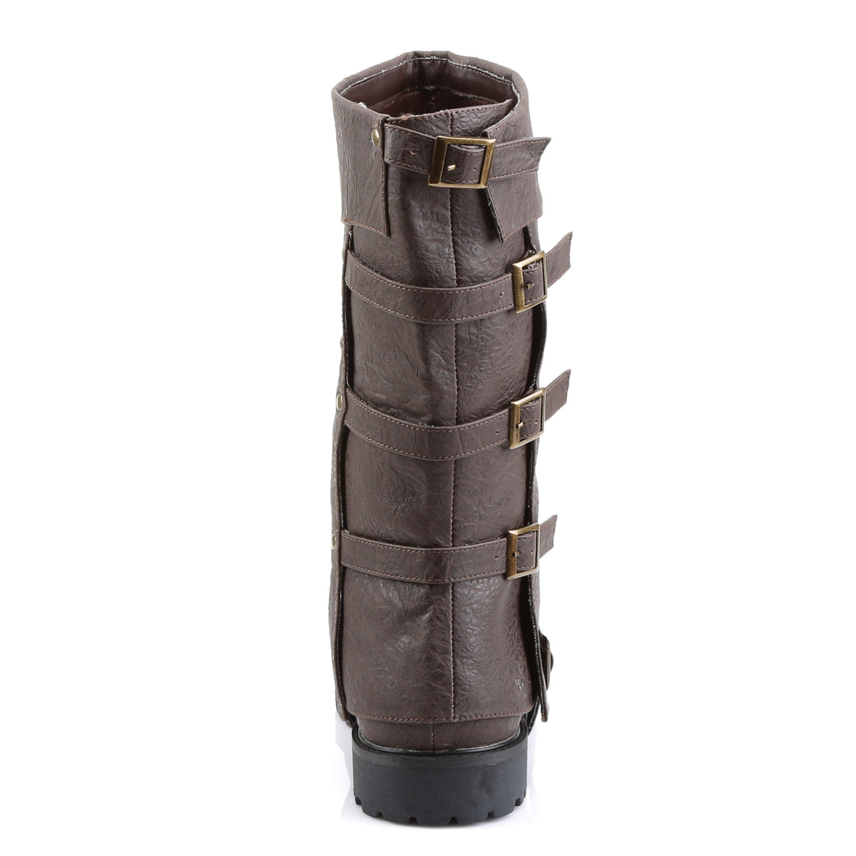 GOTHAM-105 **1 1/2" Flat Heel Men's Buckled Strap Knee High Cuffed Boot