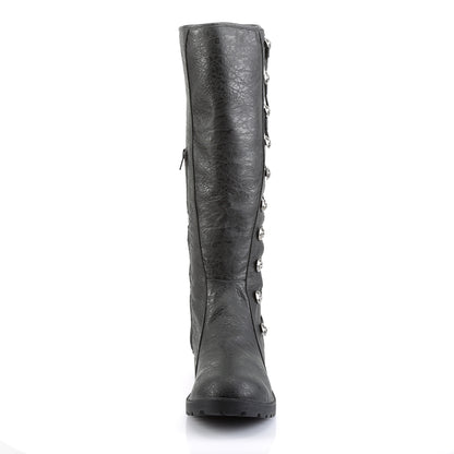 GOTHAM-109 1 1/2" Heel Men's Knee High Boot w/ Button Lace-up, Zip