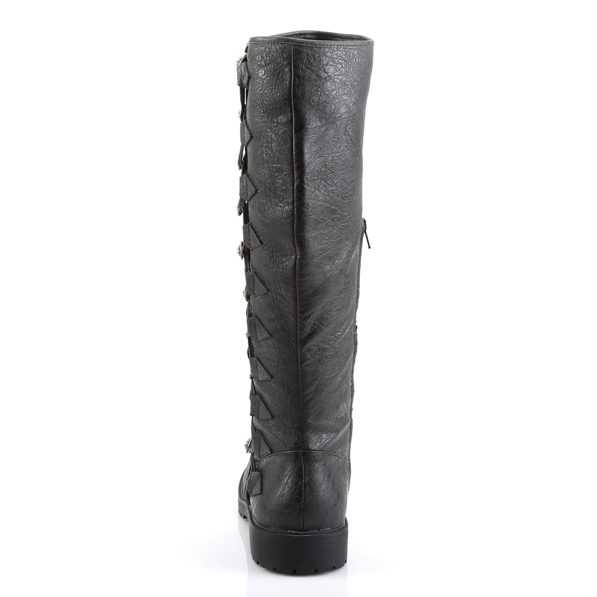 GOTHAM-109 1 1/2" Heel Men's Knee High Boot w/ Button Lace-up, Zip