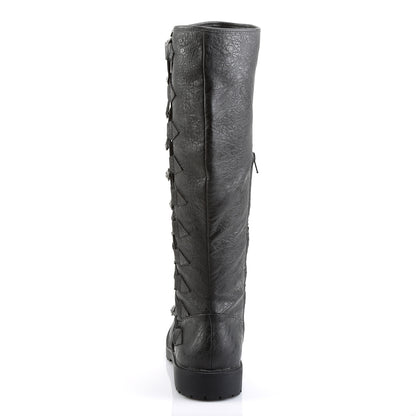 GOTHAM-109 1 1/2" Heel Men's Knee High Boot w/ Button Lace-up, Zip