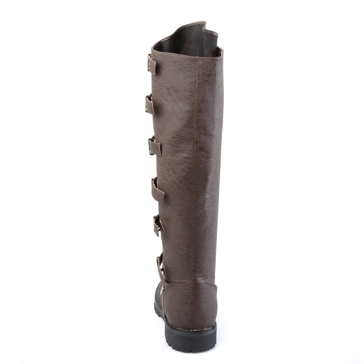 GOTHAM-110 **1 1/2"Heel Men'sPull-on Multi-Buckled Strap Knee High Boot