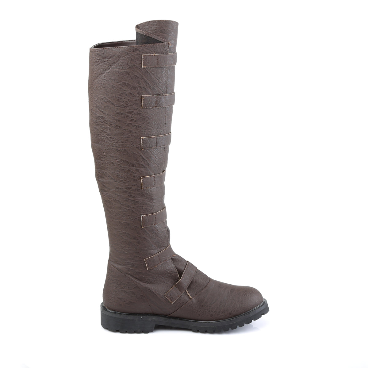 GOTHAM-110 1 1/2" Heel Men's Pull-on Multi-Buckled Strap Knee High Boot