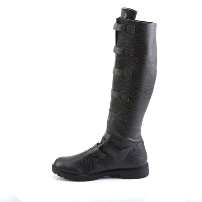 GOTHAM-110 1 1/2" Heel Men's Pull-on Multi-Buckled Strap Knee High Boot