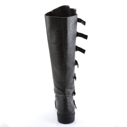 GOTHAM-110 **1 1/2"Heel Men'sPull-on Multi-Buckled Strap Knee High Boot