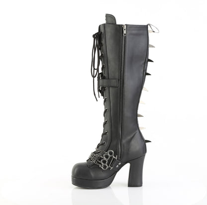 GOTHIKA-108 3 3/4" Heel, 1 1/4" PF Knee High Boot, Side Zip