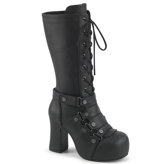 GOTHIKA-152 3 3/4" Heel, 1 1/4" PF Mid-Calf Boot, Side Zip