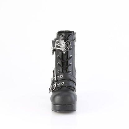 GOTHIKA-66 3 3/4" Heel, 1 1/4" PF Lace-Up  Mid-Calf Boot, Inside Zip