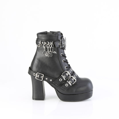 GOTHIKA-66 3 3/4" Heel, 1 1/4" PF Lace-Up  Mid-Calf Boot, Inside Zip