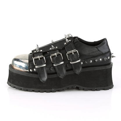 GRAVEDIGGER-03 2 3/4" Platform Lace-Up Shoe W/ Metal Toe Cap