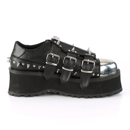 GRAVEDIGGER-03 2 3/4" Platform Lace-Up Shoe W/ Metal Toe Cap