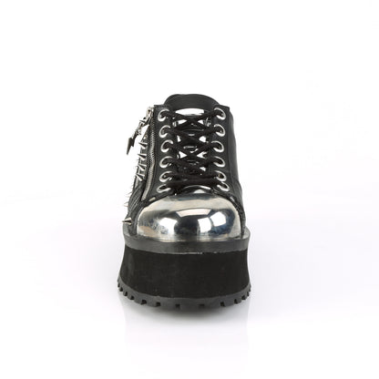 GRAVEDIGGER-04 2 3/4" Platform Lace-Up Shoe W/ Metal Toe Cap