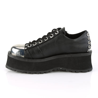 GRAVEDIGGER-04 2 3/4" Platform Lace-Up Shoe W/ Metal Toe Cap