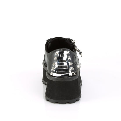 GRAVEDIGGER-04 2 3/4" Platform Lace-Up Shoe W/ Metal Toe Cap