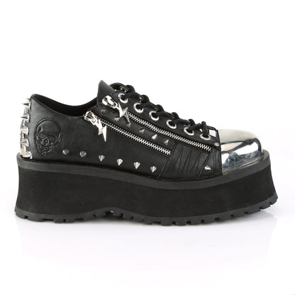 GRAVEDIGGER-04 2 3/4" Platform Lace-Up Shoe W/ Metal Toe Cap