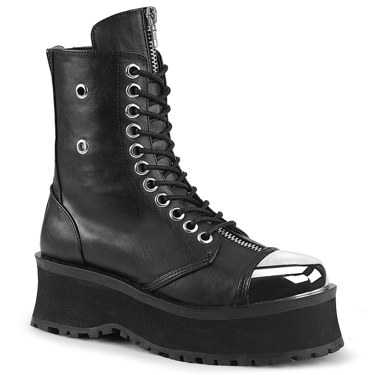 GRAVEDIGGER-10 2 3/4" PF Lace-Up Ankle Boot, Back Metal Zipper