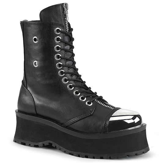 GRAVEDIGGER-10 2 3/4" PF Lace-Up Ankle Boot, Back Metal Zipper