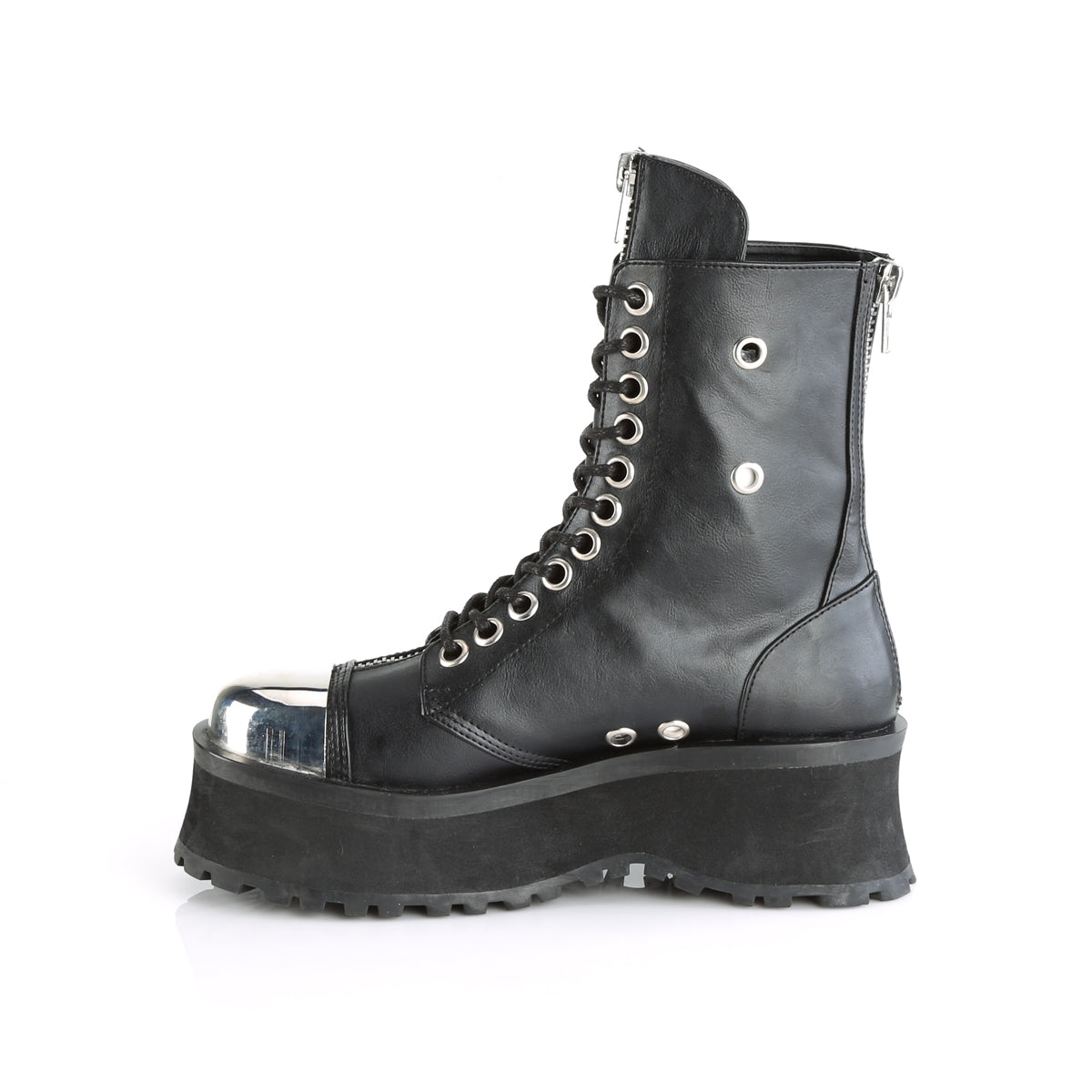 GRAVEDIGGER-10 2 3/4" PF Lace-Up Ankle Boot, Back Metal Zipper