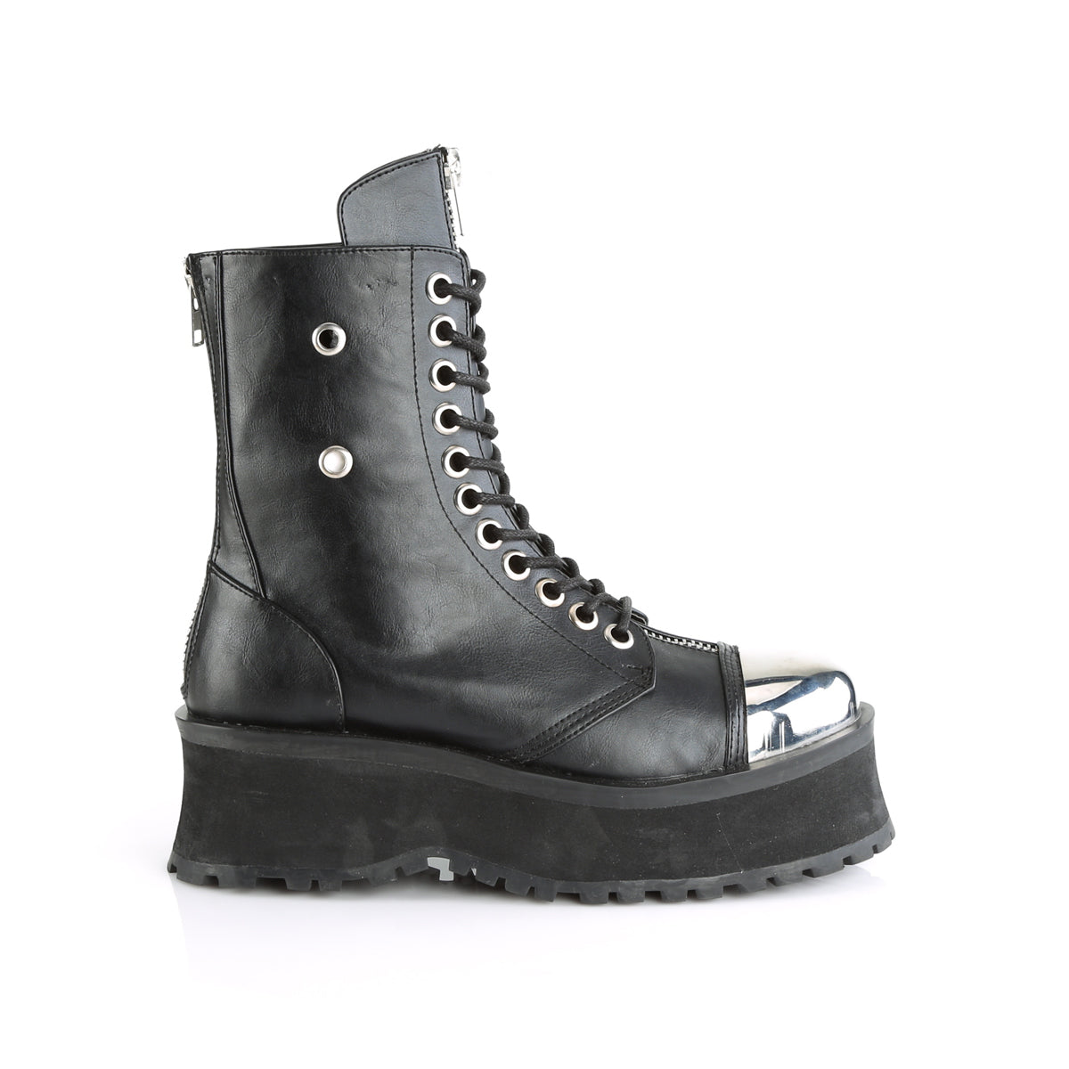 GRAVEDIGGER-10 2 3/4" PF Lace-Up Ankle Boot, Back Metal Zipper